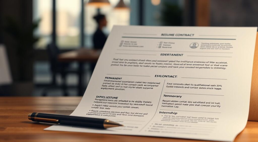 CV adapté au type de contrat