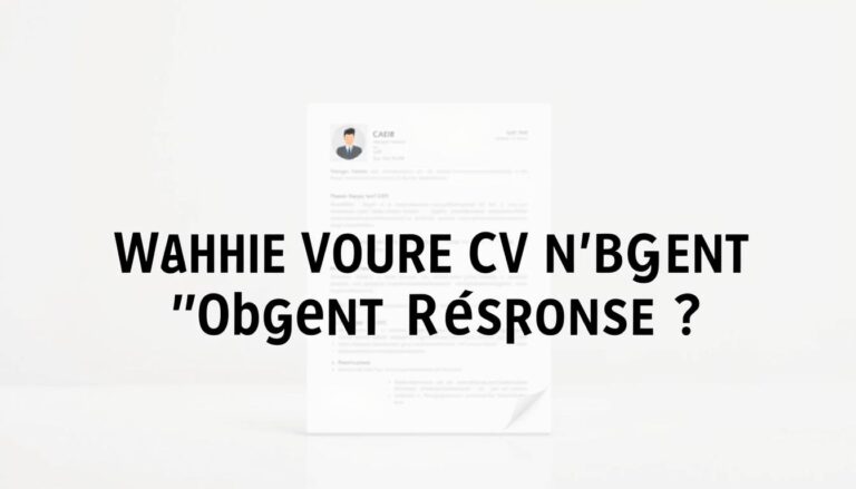 Pourquoi Votre CV n'Obtient Aucune Réponse ? (+ Solutions)
