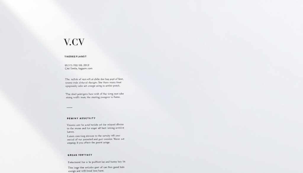 espace blanc dans la conception de CV